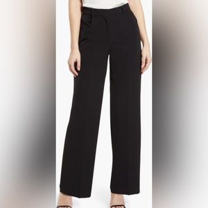 Vince Camuto Black Stretch Crepe Wide Leg Pants High Rise Size 14 Runs Large NWT